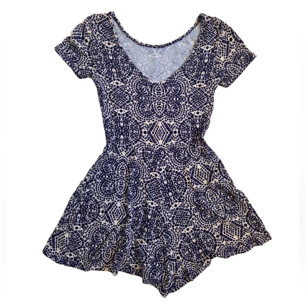 One Clothing Chic Blue and White Romper